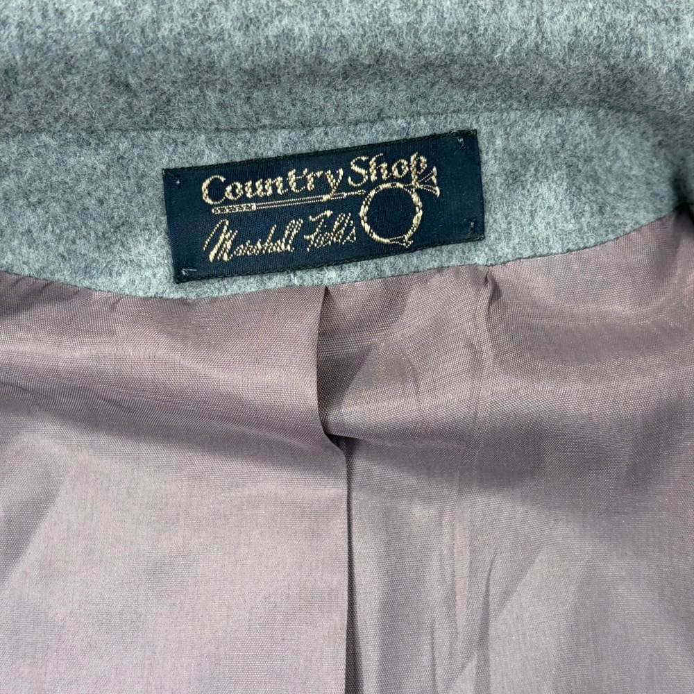 Vintage Country Shop Marshall Fields Gray Wool Mandarin Collar‎ Blazer Jacket 8 - Picture 8 of 10